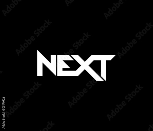 NEXT Letter Typhography Text  Monogram Logo Design Vector