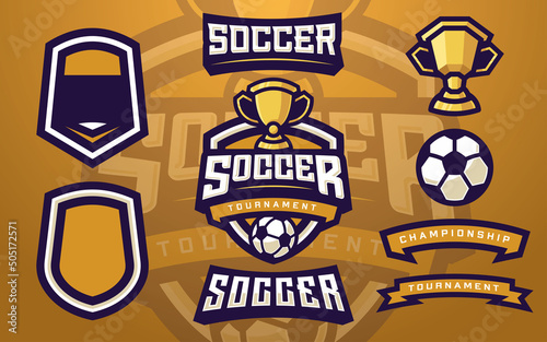 Soccer or Football Club Logo Template Creator with Trophy for Sports Team