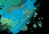 Modern blue flow background on black. Liquid shape in color banner.
