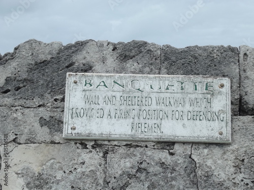 Explanation of a Banquette at Scaur Hill fort, Grand Bermuda, Bermuda photo