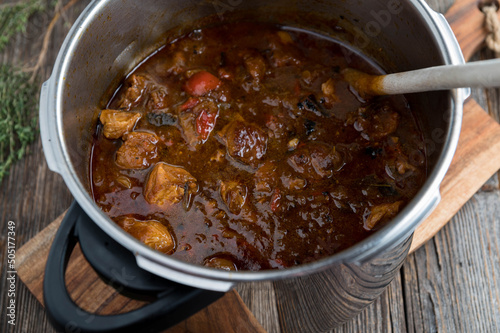 Pork goulash from the pressure cooker