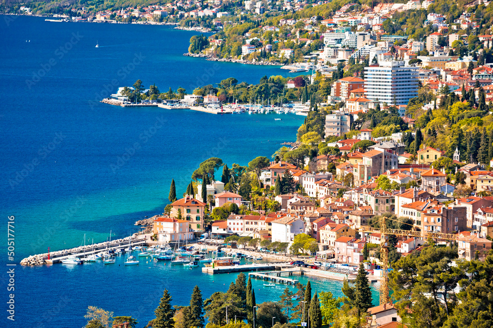 Opatija Riviera waterfront panoramic view