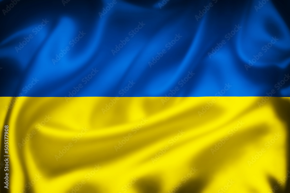 Ukraine colorful silk flag illustration Ukraine colorful silk flag illustration