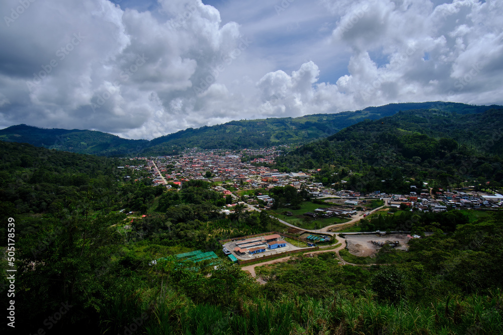 Beautiful view of the city of Villa Rica in Oxapampa, a jewel in the middle of the jungle.