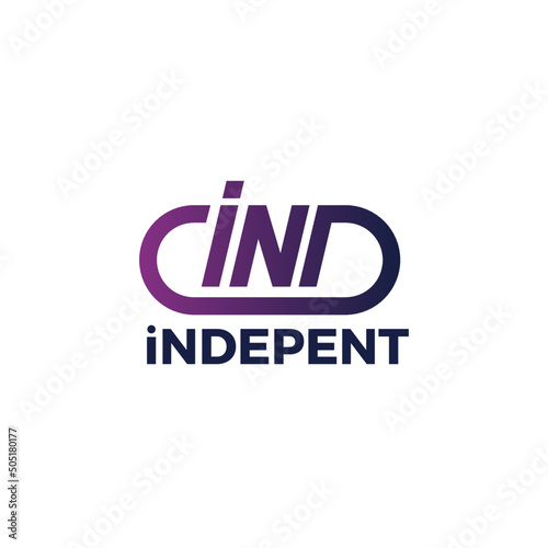 Letter CIND simple logo design in oval line shape for brand identity, bussines, and personal logo
