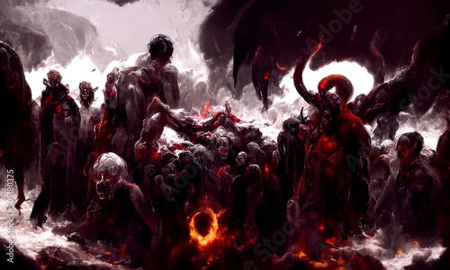 Obraz na plátne Purgatory, fire in hell