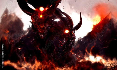 Vászonkép Purgatory, fire in hell