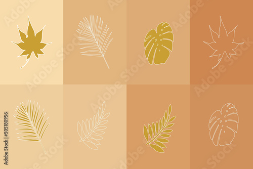 leaf shape vector nature background soft gradient to needles in brown tones used for decoration and beautiful wallpaper