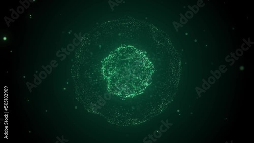 Abstract medicine background. Body cells under the microscope. Animated stem cell. 3D rendering. 4k animation.