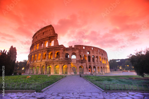 Colosseum at sunrise, Rome, Italy