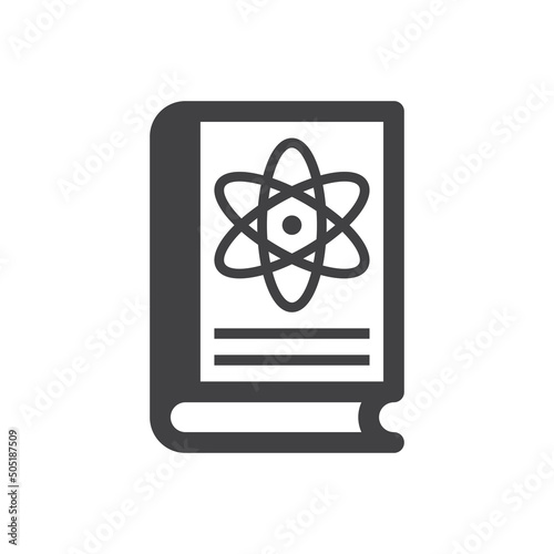 atomic education icon - atom study book icon