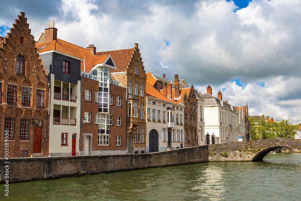 Houses along the canal in Bruges