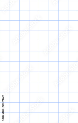 Big squared (1 inch) paper page . Real a4 dimensions for print. Light blue grid paper pattern background vector illustration. School notebook exercise sheet. 