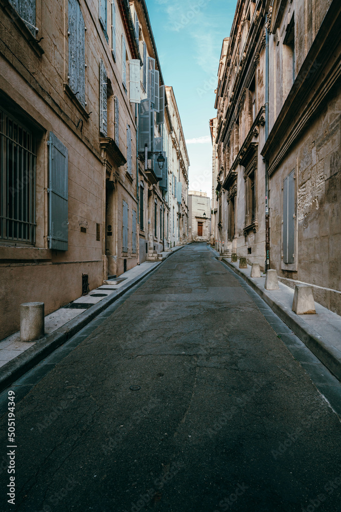 Street view and historical buildings in Arles, Provence, France