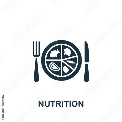 Nutrition icon. Monochrome simple Healthy Lifestyle icon for templates, web design and infographics