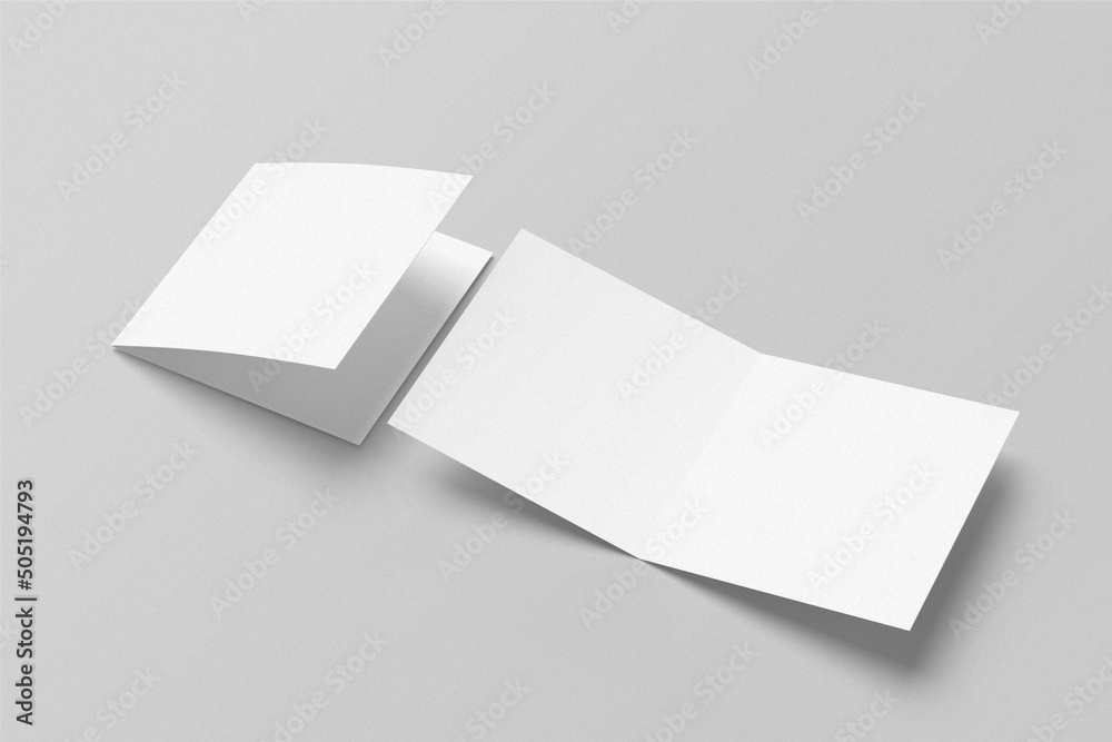 Square Bifold Brochure or Greeting/ Invitation Card Mockup
