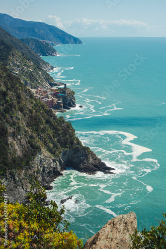 Italian coast of Cinque Terre with beautiful view