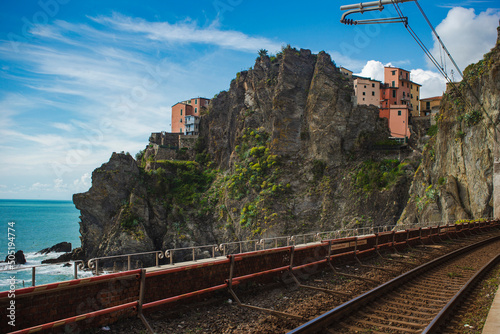 Italian coast of Cinque Terre with beautiful view