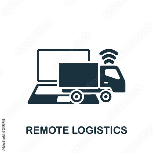 Remote Logistics icon. Monochrome simple Industry 4.0 icon for templates, web design and infographics