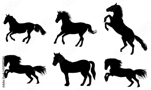 Drawing the silhouette of a running horse