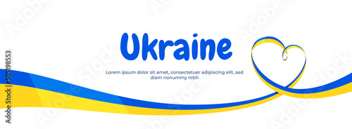 Banner with the flag of Ukraine. Site cap with the symbol of Ukraine. Vector illustration photo