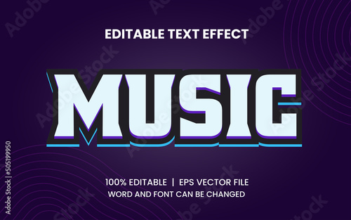 editable text effect with realistic light blue and purple style