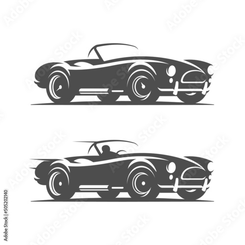 Canvas Print Retro car. Roadster illustration