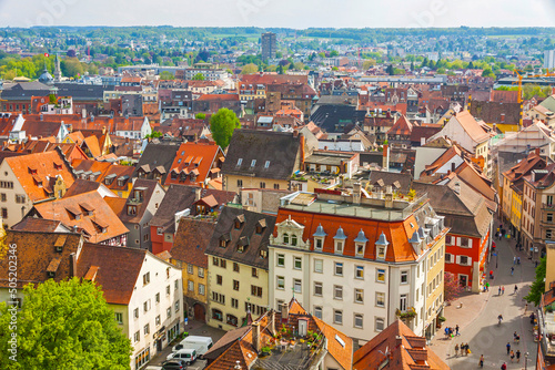 Aerial view of Konstanz city (Germany) and Town of Kreuzlingen (Switzerland)