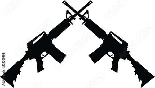 M4A1 Assault Rifle Automatic Weapon Firearm Machine Gun Army Soldier Weapons Guns Crossed