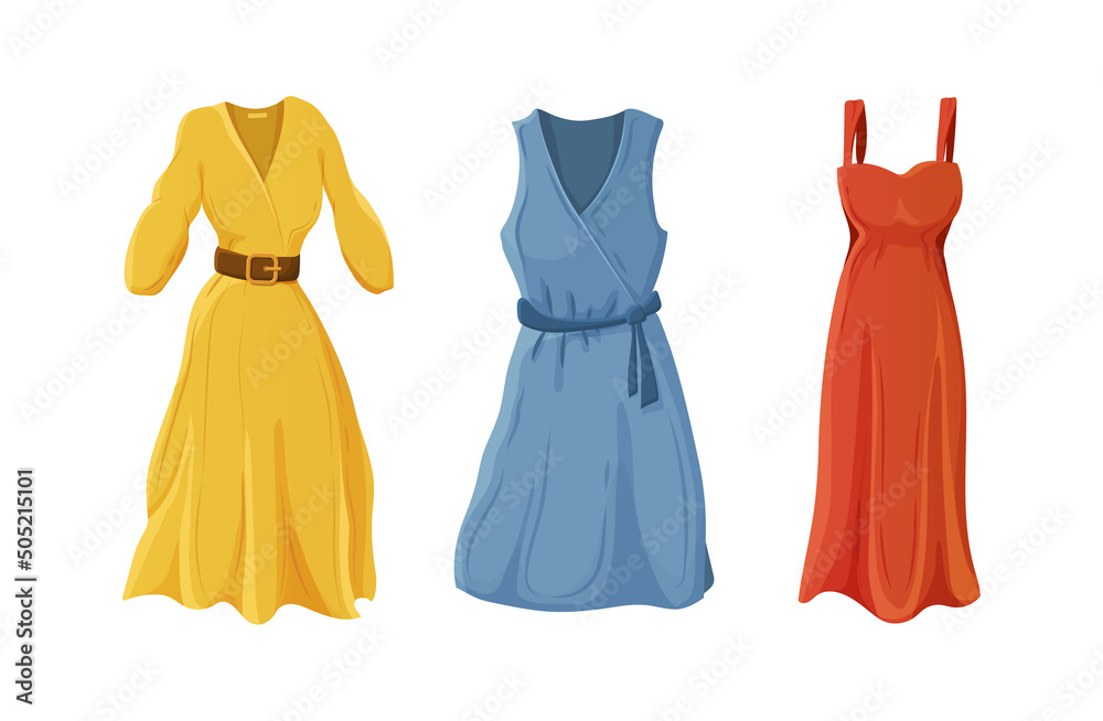 Set of trendy woman summer dress and sundress Set of trendy woman summer dress and sundress