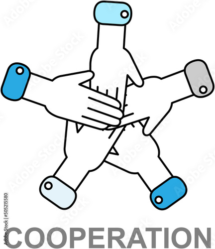 Hands of diverse group of people putting together. Concept of cooperation, unity, togetherness, partnership, agreement, teamwork social community or movement. People friendship support to success icon