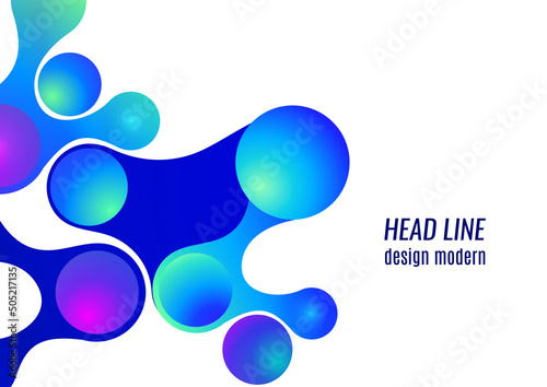 Wallpaper Mural Colored gradient bubbles and rounded geometric shapes, fluid on white. Geometric minimal abstract background for wallpaper, banner, background, landing page. Vector Torontodigital.ca