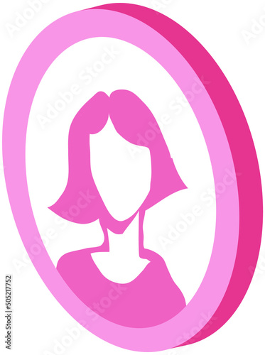 Photo Avatar profile icon, female portrait
