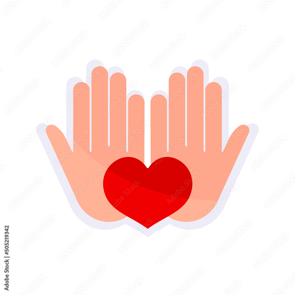 Heart in hands vector icon or design element.Concept of love, cooperation, solidarity. Heart in hands vector icon or design element.Concept of love, cooperation, solidarity.