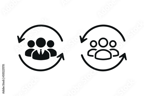 User staff rotation sign. Customer client returning, retention icon. Vector illustration