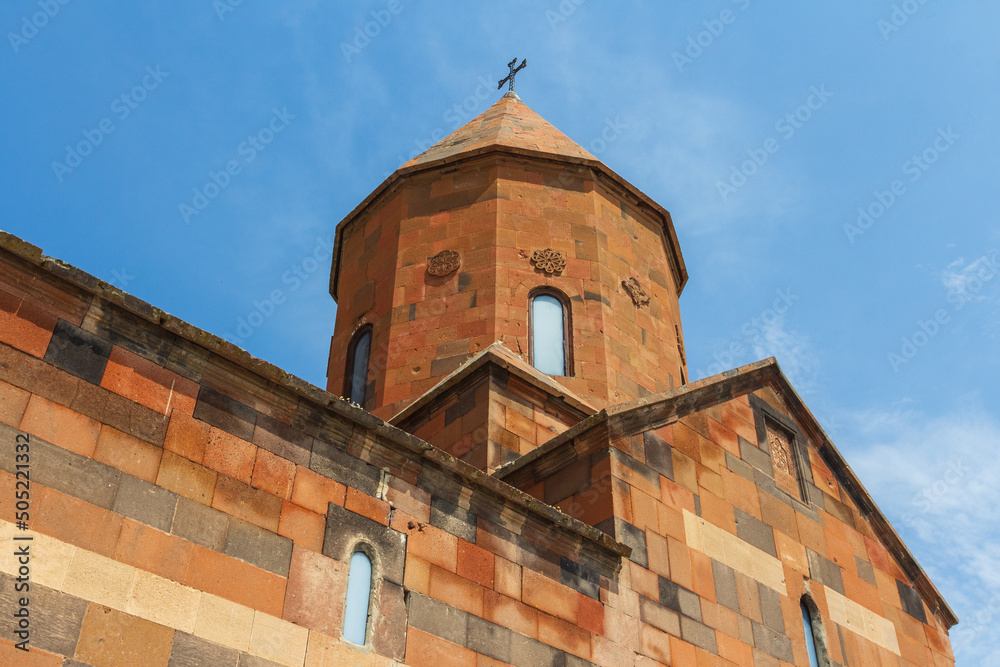 Fototapeta premium View of S. Astvatsatsin's dome and drum of the famous ancient monastery of Hor Virap. Armenia