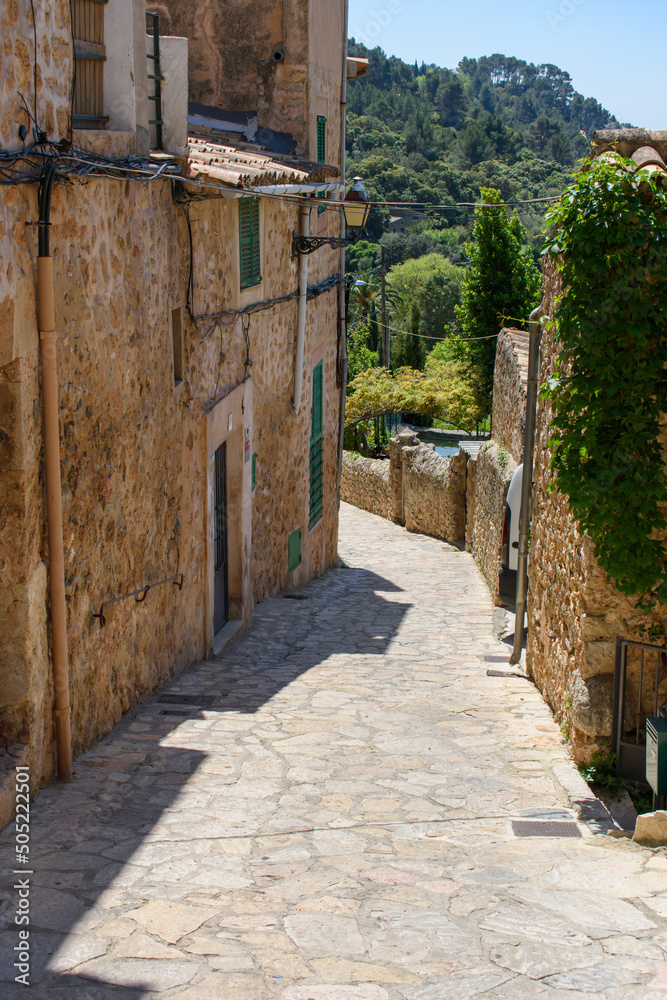 Narrow streets of Valldemossa, Mallorca, Spain