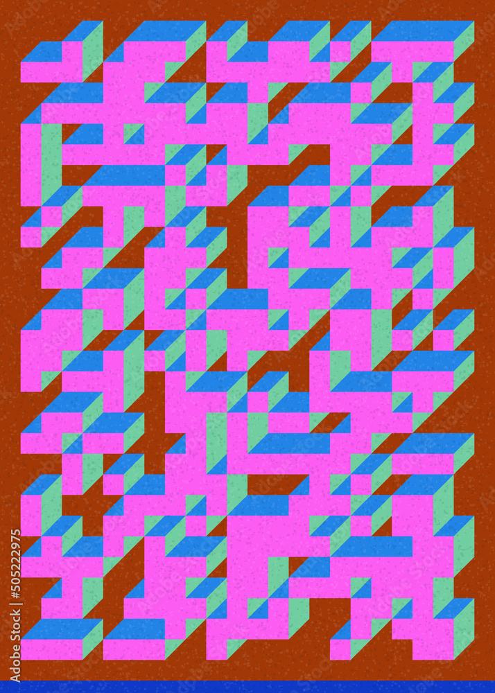 Implementation of Edward Zajec’s “Il Cubo” from 1971. Essentially a Truchet tile set of 8 tiles and rules for placement art illustration Implementation of Edward Zajec’s “Il Cubo” from 1971. Essentially a Truchet tile set of 8 tiles and rules for placement art illustration