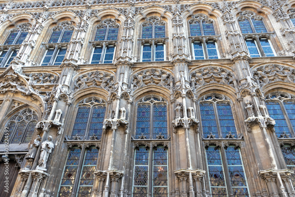 A fragment of the Ghent City Hall exterior