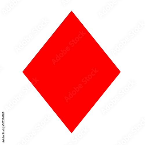 Red rhombus shape icon 