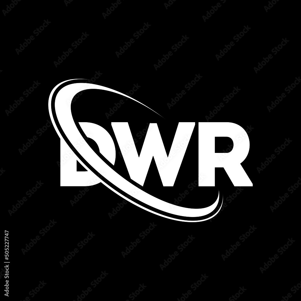 DWR logo. DWR letter. DWR letter logo design. Initials DWR logo linked