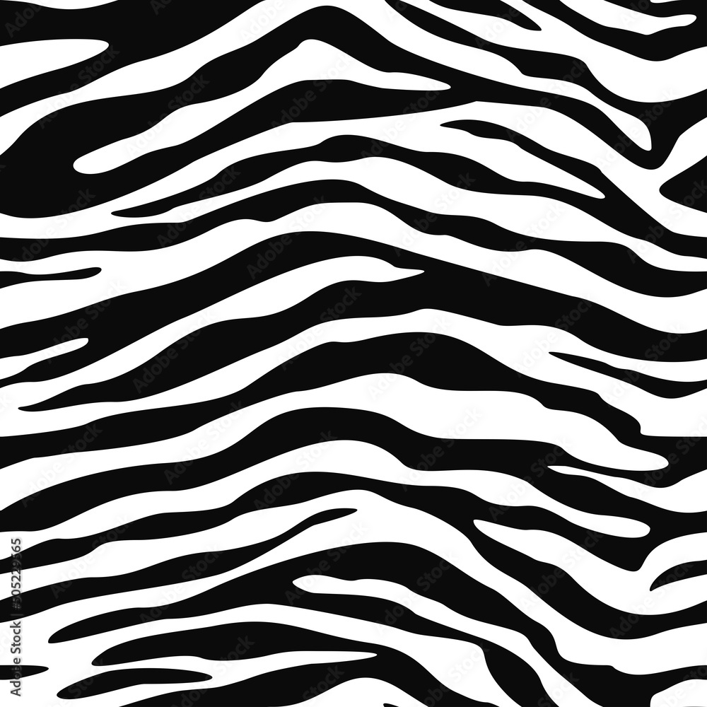 Zebra seamless pattern, black stripes on white background, vector texture for textile. Zebra seamless pattern, black stripes on white background, vector texture for textile.