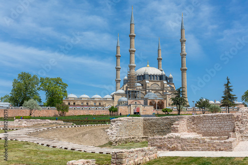 edirne/turkey. 10december 2019. ottoman mosque architecture, selimiye mosque. architect sinan photo