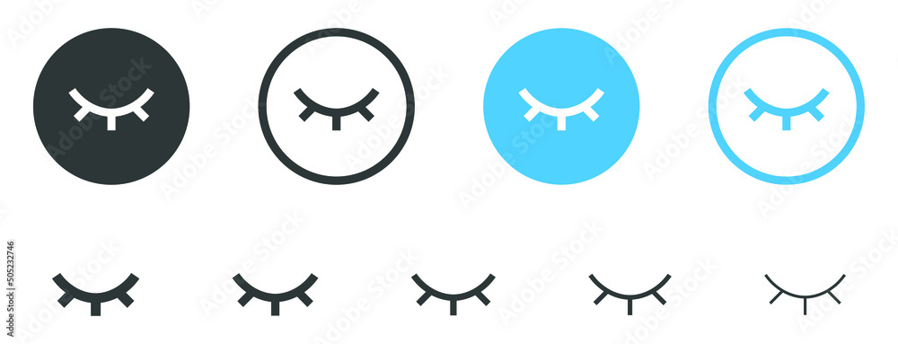 closed eye icon sign, invisible eye hide icon, incognito icon no eye view hidden icon set. vision icon, unsee icons - eyesight symbol - sight look sign