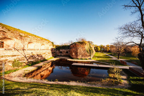 Oradea, Romania with Fortress also known as Nagyvarad and in the backround Catedrala Episcopala invierea Domnului. Western Transylvania in Romania. photo