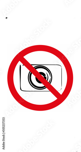 symbol icon design illustration, it is forbidden to take pictures and record videos photo