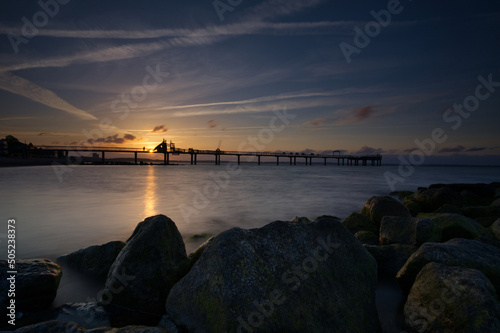 A pier in a beautiful sunset 