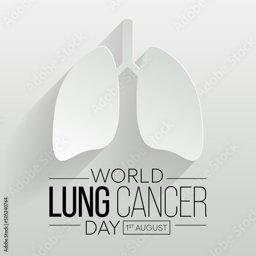 World Lung Cancer day is observed every year on August 1st, it is cancer that starts in the lungs. When a person has cancer, they have abnormal cells that cluster together to form a tumor. Vector art