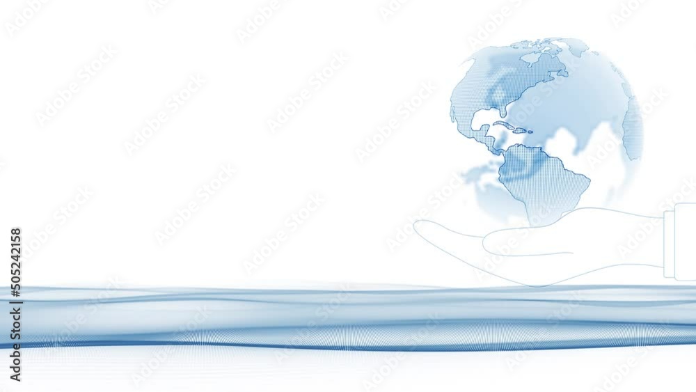 Clean white blue earth environment concept copy space loop animation. Clean white blue earth environment concept copy space loop animation.