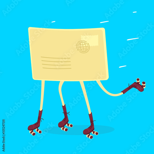 Vector Illustration Letter Character On The Way